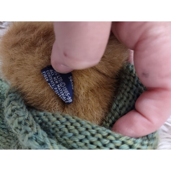 Boyds Bear Mrs. Thumbull 10" plush w/Green Sweater & Hat w/Flowers 1985-98 - Picture 5 of 8